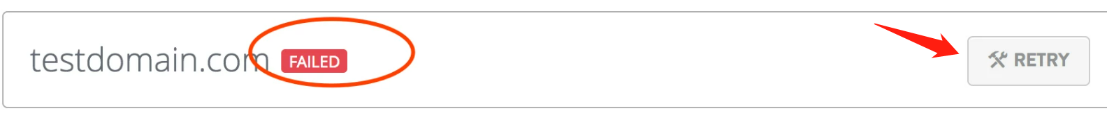 Screenshot showing domain transfer failed Screenshot showing domain transfer failed